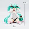 Anime 11cm Cute Girl Figure Cat Ear Long Sleeve Shirt Kneeling Animation Model Toy Gift PVC Collection Decorative Ornaments