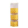 Grid Pattern Cotton Linen Three-Pocket Hanging Storage Bag