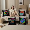 Ball Sports Doodles Pillow Case Plush Fabric Soft  Pillowcase Double Sided Print Cushion Cover Household Gifts