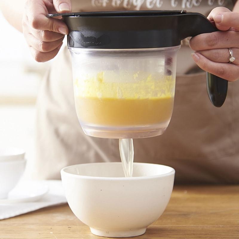 Convenient Oil and Broth Separator Gravy Fat Filter Gravy Greases Separator with Bottom Release Kitchen Utensils