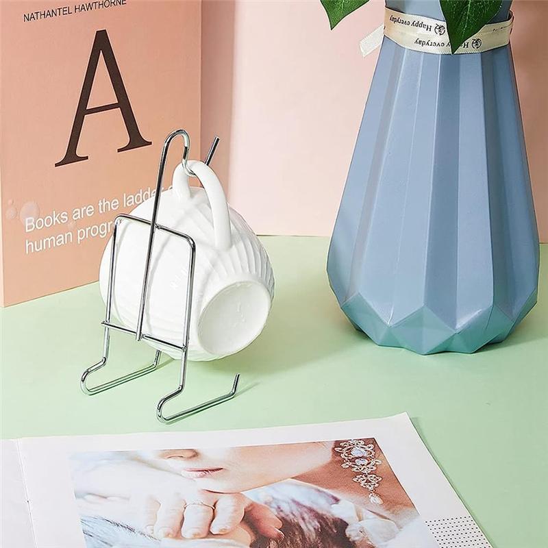8Pcs Tea Cup And Saucer Display Stand Holder Tea Cup Holder Display Coffee Mug Organizer