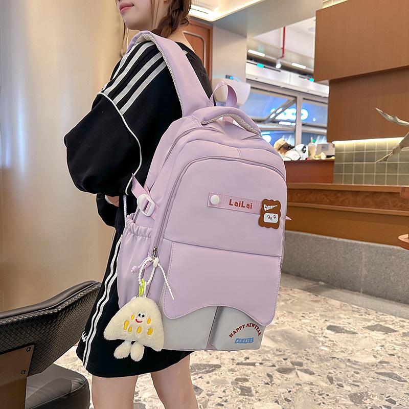 Large-capacity schoolbag female high-value junior high school student backpack Mori style cute small fresh multi-functional backpack