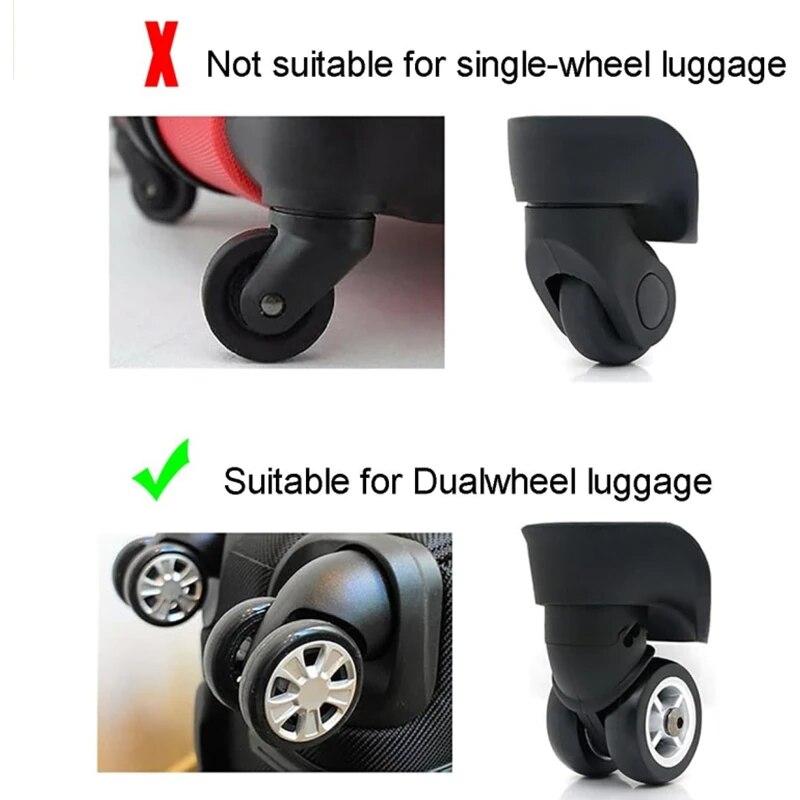 New 8PCS Luggage Wheels Protector Silicone Wheels Caster Shoes Travel Luggage Suitcase Reduce Noise Wheels Cover Accessories