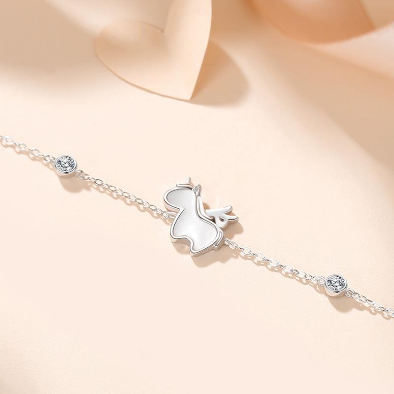 Cute Dreamy Unicorn Clavicle Necklace Sweet White Mother Of Pearl Jewelry For Women