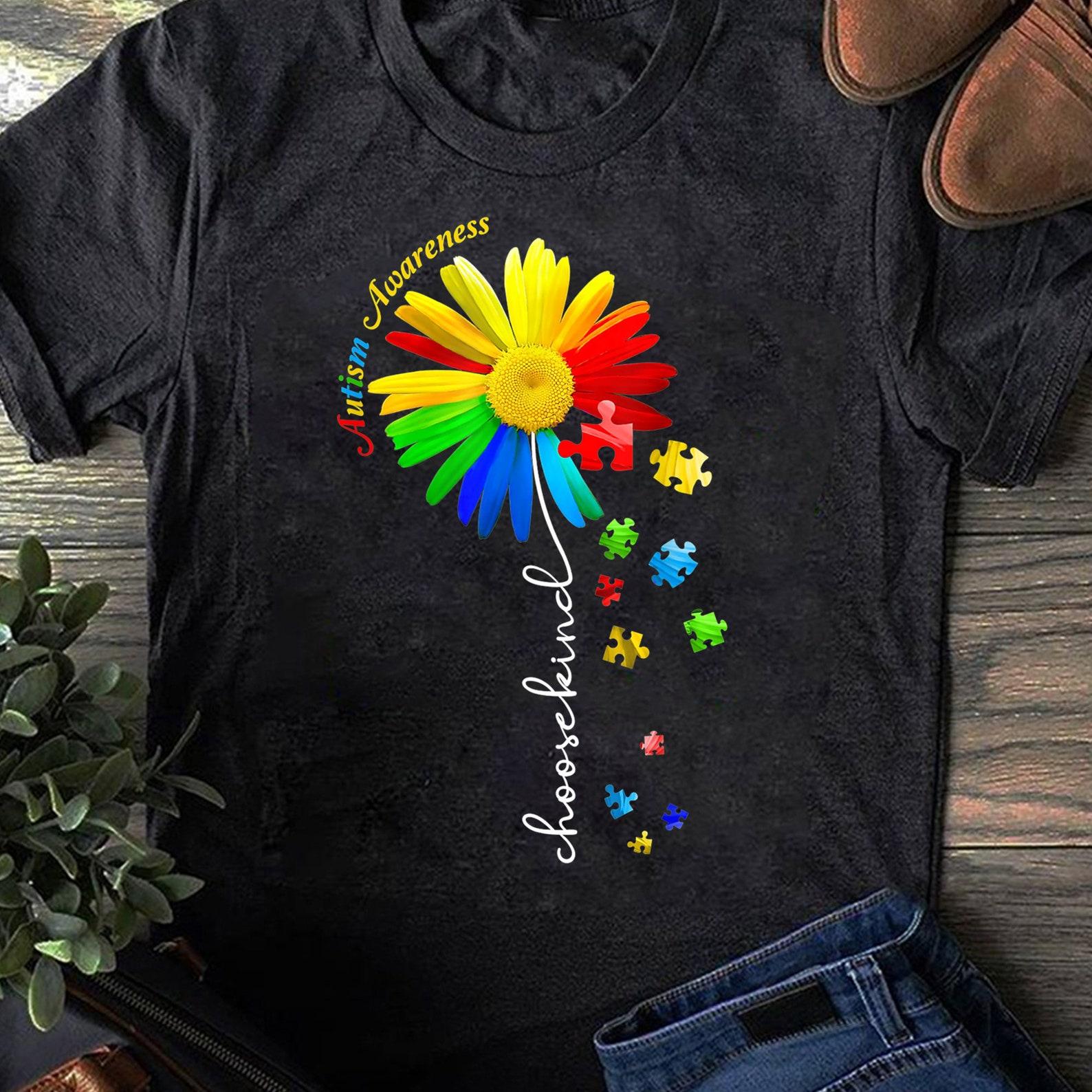 Choose Kind Autism Awareness Sunflower Mom Women  T-Shirt - Autism Awareness Shirt - Mother s Day 2XL
