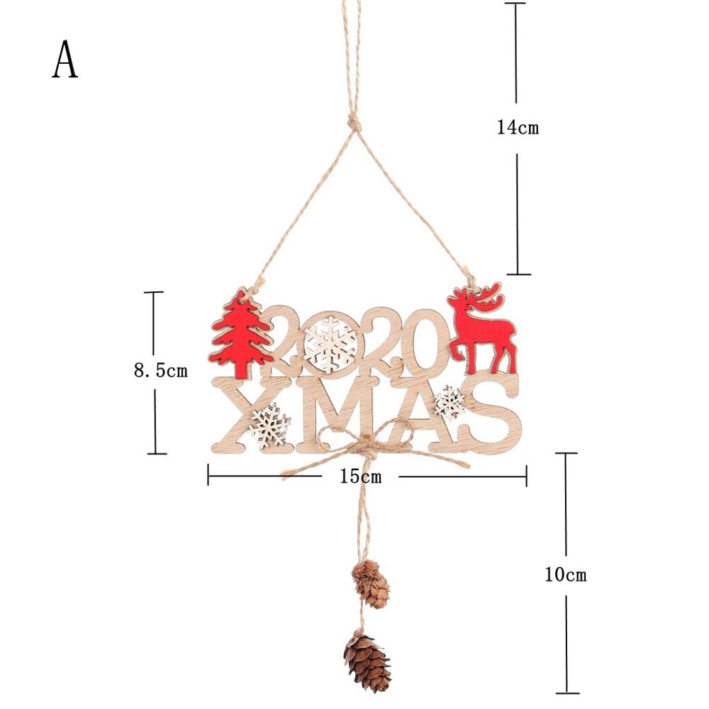 2025 New Year Hanging Ornaments Christmas Decorations Window Door Tree Wood Hanging Pendant Drop Ornaments Festive Supplies