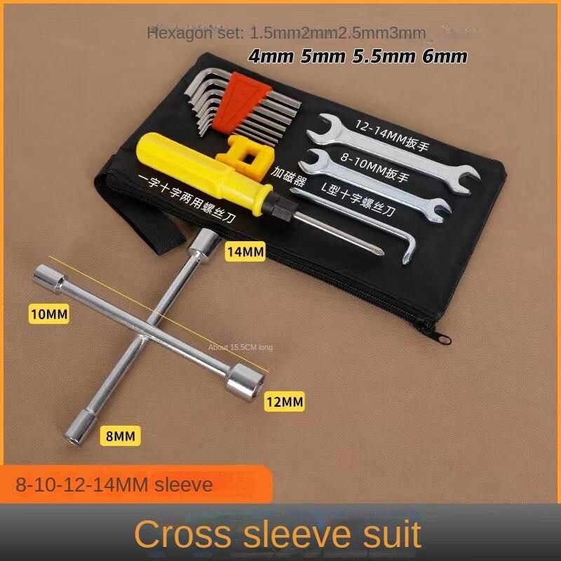 Kit di attrezzi per veicoli elettrici, prese di uso comune, chiavi inglesi,  cacciaviti, strumenti di manutenzione di emergenza per biciclette