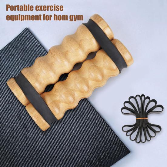 Rip Stick Upper Body Workout Equipment Adjustable Resistance Bands with Wooden Handles Home Gym Portable Arm Chest Exercise Muscle Building Equipment