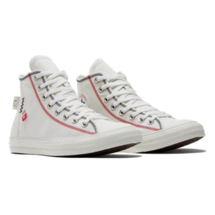 Converse Chuck Taylor All Star High Logo Tag - Винтажные белые кроссовки унисекс — фото 3