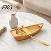 Minimalist Ornament 3D Printed Boat Figurine, Stable Ornaments with Paddle, Desktop Decoration Base Miniature for Home Office Display Creative