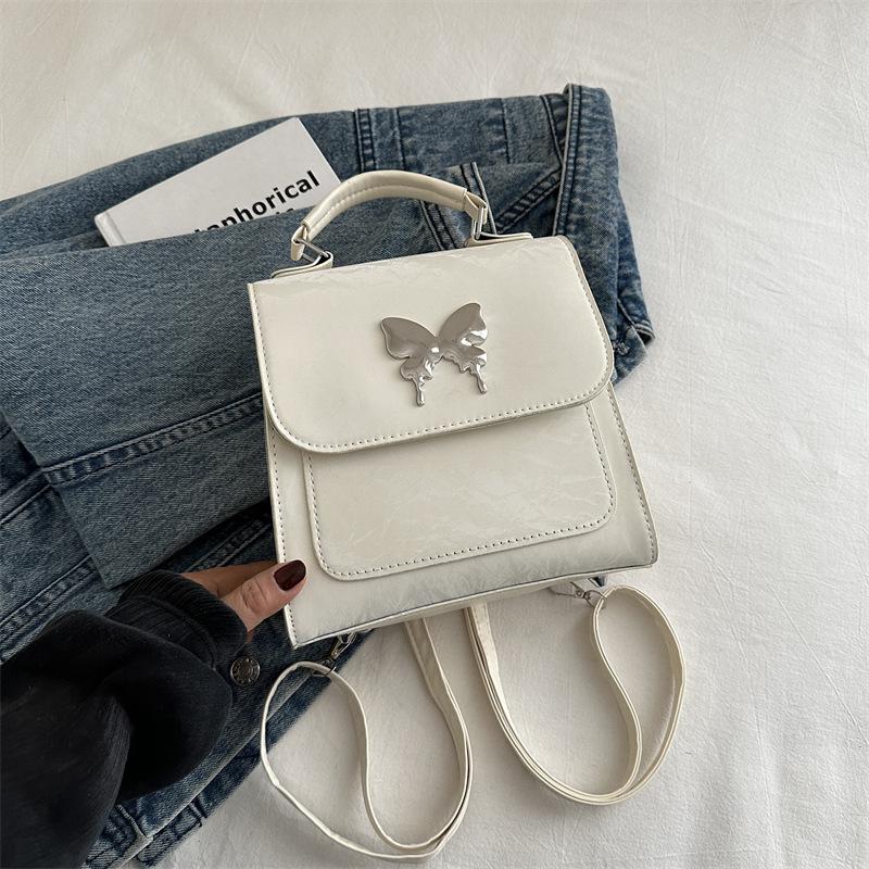 Gentle Texture Butterfly Handbag 2025 Spring and Summer New Versatile Ins Leisure Bag Backpack Small Square Bag Tide