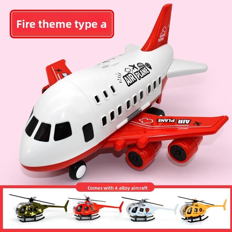 Model Airplane Toy Set With Inertia Mechanism And Storage For Boys And Kids