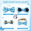 Sanwuta 60 Pcs Winter Collar Dog Bow Ties Bulk Dog Bowtie Accessories Puppy Bows Detachable Attachment Charms for Small Medium Large Dogs Cat Bows