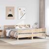 VidaXL Bed Frame with Headboard 180x200 Cm Solid Pine Wood, Slatted Base, Double Bed Frame, Wooden Bed Frame 3307035