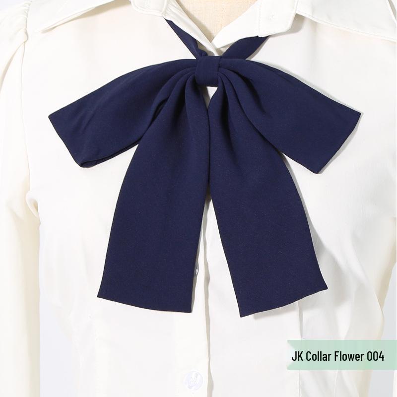 JK School Uniform Sailor Suit Small Long Handle Collar Flower Solid Color Twill Pointed Bow Tie