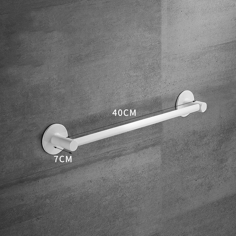White Aluminum Bathroom Towel Rack Wall-mounted Single/Double Towel Rod Toilet Towel Storage Rack Bathroom Accessories
