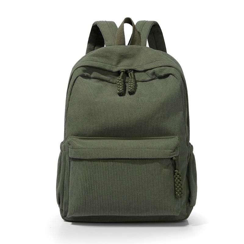 Spring Corduroy Small Backpack Female New College Student Backpack Casual Versatile Large Capacity Travel Backpack