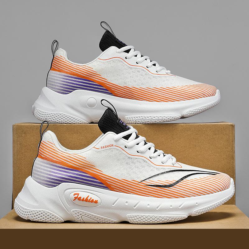 

Мужская обувь осень сетка дышащая 2024 новые кроссовки профессиональные гоночные спортивные студенческие мягкая подошва легкие спортивные модные туфли 39