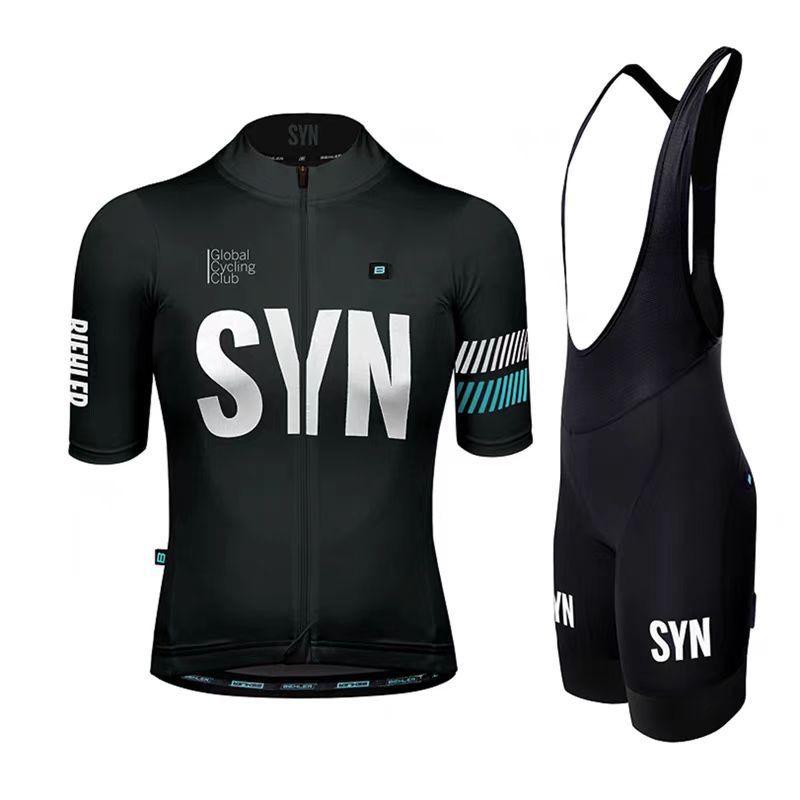 Set Completo Maglia e Pantaloncini da Ciclismo Uomo Traspirante Asciugatura Rapida Outfit per Bici da Strada Equitazione all'Aperto