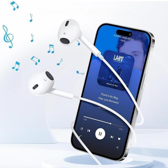 Ecouteurs filaire pour iPhone 18 PRO/18 PRO MAX/DUO - écouteurs intra-auriculaires avec Microphone et Contrôle du Volume Phonillico®