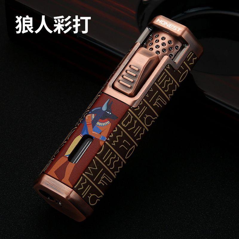 NEW Metal Material Is Stretchable Windproof Blue Jet Flame Lighter Refillable Multifunctional Moxibustion Cigarette Accessory