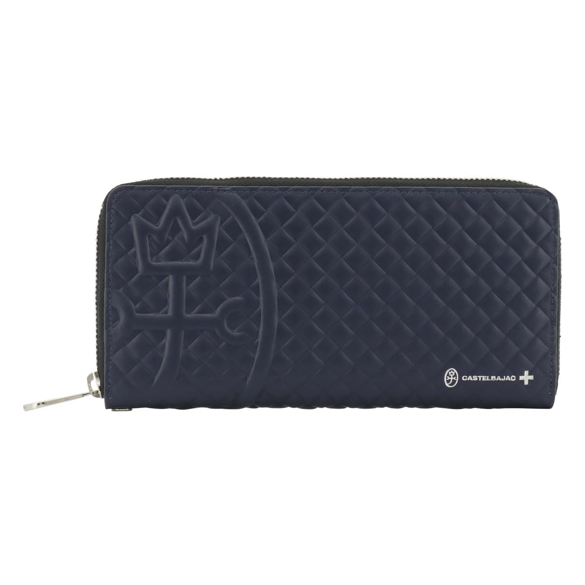

Long Wallet Round Zipper Card Storage Genuine Leather 047626 Garbo Large Capacity Full Open Leather Cowhide Navy [Castelbajac] Men s [07]