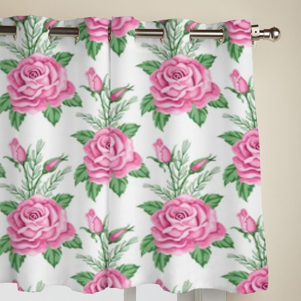 Roses And Flowers Retro Style Window Curtain For Kids Room Home Blinds Curtains For Living Room Bedroom Window Drapes