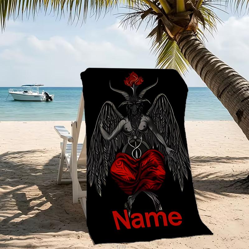 Customizable personalized beach towels Baphomet themed designs.Suitable for the beach, yoga, sports;ideal as beach accessories