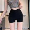 2025 Damen High-Waist Schwarze Spicy Girl Shorts - Schlankmachend Koreanischer Stil Hüftumschmeichelnd Lässig Sommer Hotpants