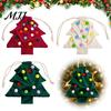 Christmas Tree Hanging Ornaments Drawstring Gift Bag, Plush Pom Bell Party Containers Ornament, Reusable Candy Pouch Decor for Holiday Door