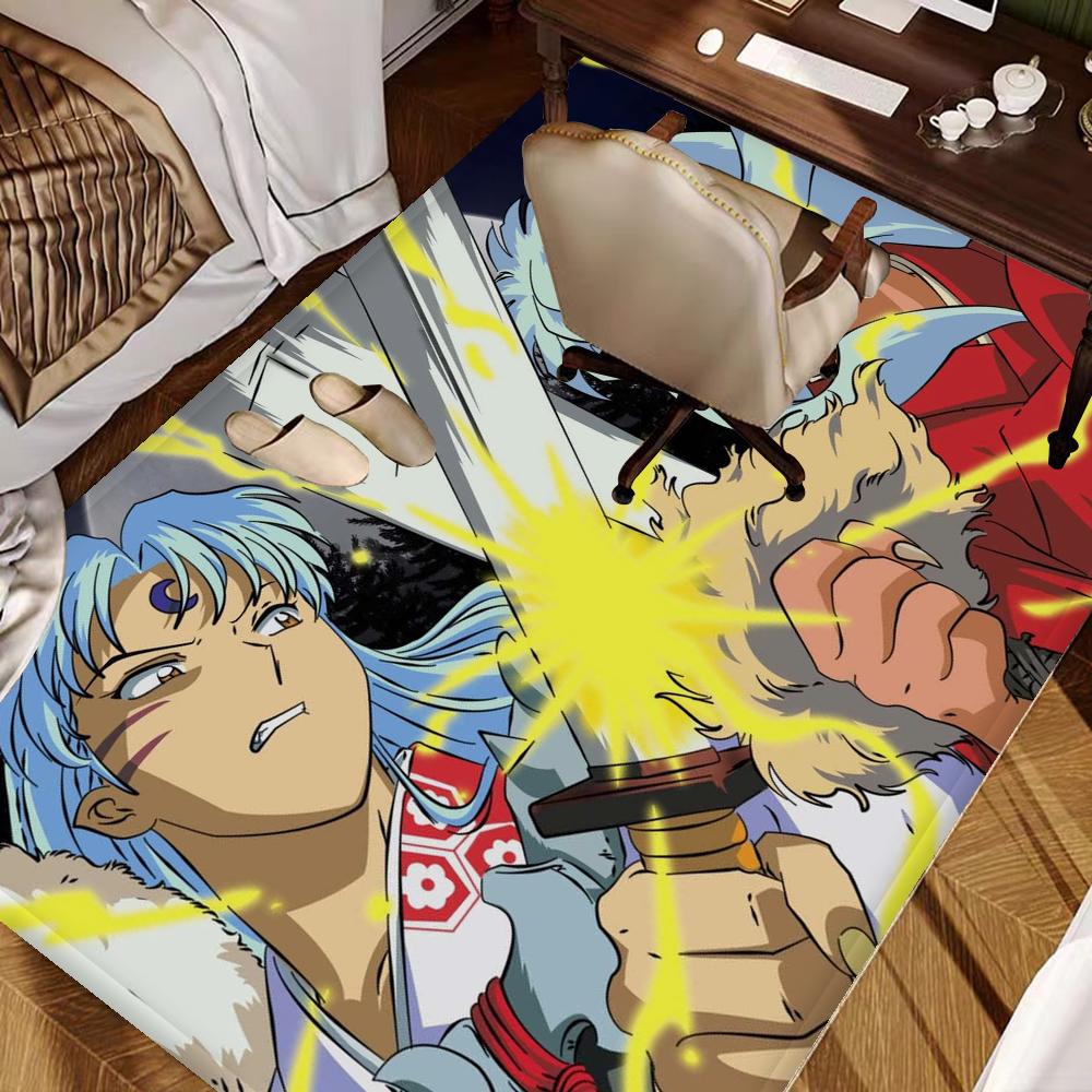 Classic Inuyasha Japanese Anime Entrance Door Mat Rectangle Anti-slip Home Soft Badmat Front Door Mat Household Carpets