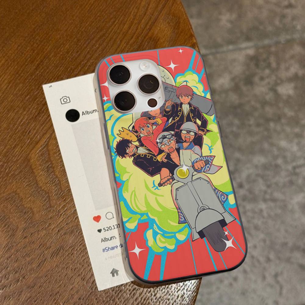 Lustige Anime GINTAMA Für IPhone 17 16 15 Plus Pro Max 12 14 Plus 11 13 Welle Wellige Streifen Funda Handyhülle