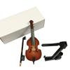 Wooden Miniature Electric Guitar Bass w/ Stand & Case Mini Musical Instrument Miniature Dollhouse Model Birthday Present