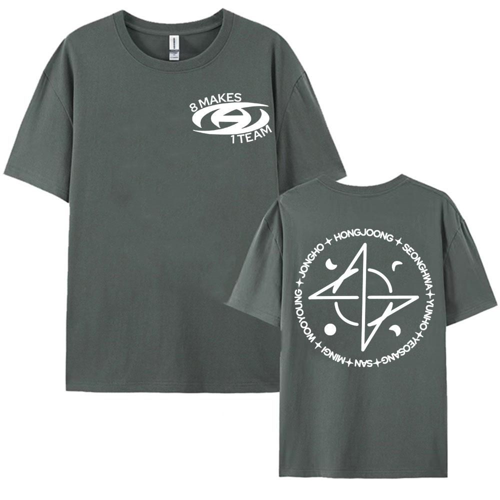 8 Makes 1 Team Kpop ATEEZ T Shirt Men Womens Korean Fashion Aesthetic T Shirts Streetwear Casual 100 Cotton Oversized Tshirts
