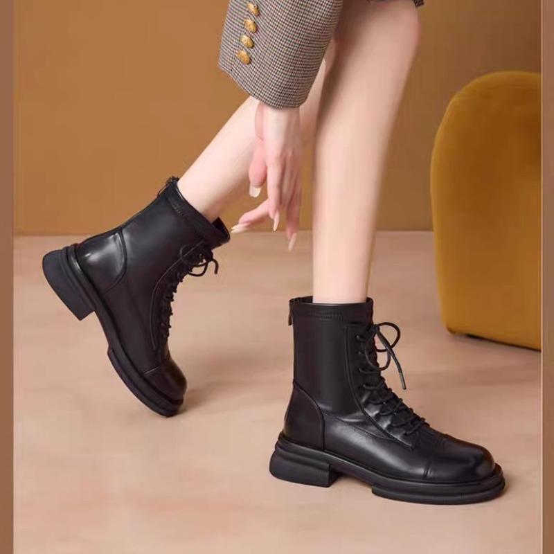 Autumn and Winter Thick Heel Thick-soled Martin Boots British Short Boots Fashionable and Casual Versatile Comfortable and Thin Boots Women