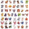 100 Cute Hand-Painted Big-Eyed Animals Pp Waterproof Stickers Elephant Cat Frog Do Not Repeat Decorative Stickers