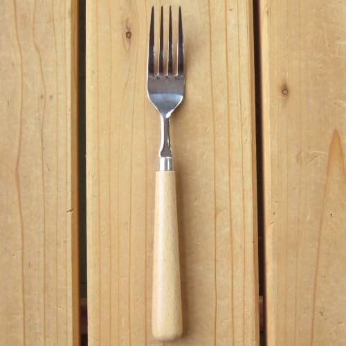 Nagao Tsubame-Sanjo Wood Dinner Fork, Set of 2, 19cm, Stainless Steel and Wooden, Made in Japan