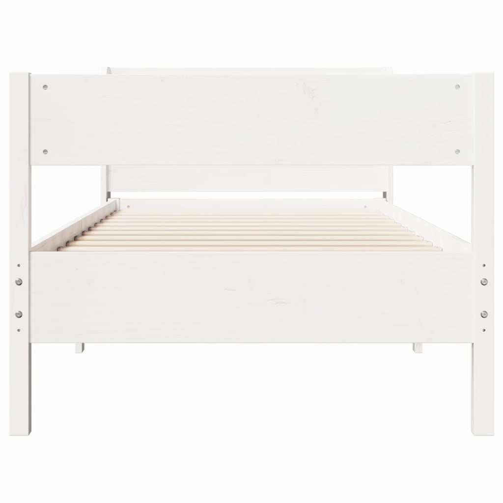 Vidaxl Rama Łóżka Bez Materaca, Biała, 75X190 Cm, Lite Drewno Sosnowe