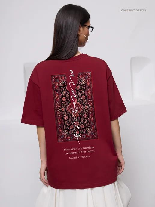 Oversized printed cotton T-shirt XL