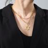 Israel Star of David Necklace Stainless Steel Hexagram Choker Necklace for Women Double Layer Chain Pendant Je Trend Jewelry