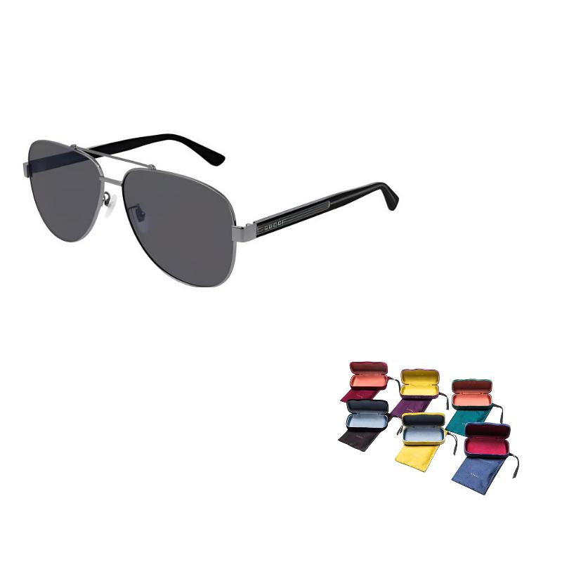 GUCCI Logo Detail Aviator Sunglasses Men's Black