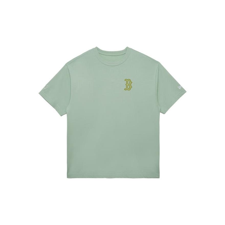 New Era MLB Series Letter Print Loose Fit Crew Neck Short Sleeve T-Shirt Unisex Tops Green 14341310