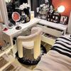 OEING Velvet Backrest Vanity Stool