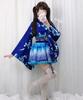 Milky Time Yukata, Japanese Style Miniskirt, Cute Cosplay Halloween Costume Set, Summer Festival, Oiran (Blue)