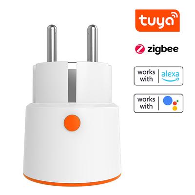 Tuya ZigBee 16A Spina UE intelligente Spina per conto alla rovescia per la misurazione della potenza della tensione di corrente in tempo reale