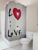 Love Heart Shower Curtain - Waterproof, Mildew-Resistant, Machine Washable For Romantic Bathroom Decor