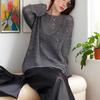 Autumn Layered Pullover with Chic Design Sequined Sweater Retro Light Luxury Casual Loose Long-sleeved Blouse Top