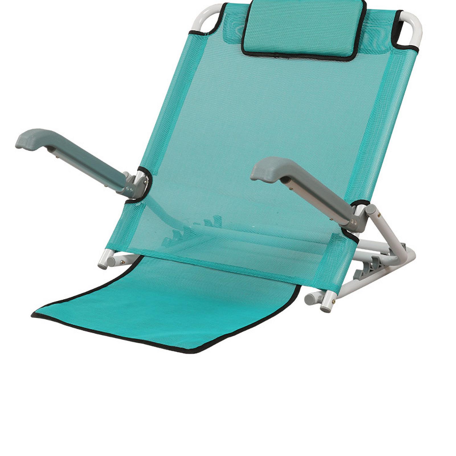 

Регулируемая спинка кровати, портативная складная спинка для сидения с подушкой для головы для пляжа на открытом воздухе, зеленая