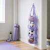 Mesh Ball Storage Bag with Hanging Design for Basketballs and Soccer Balls - Purple, Holds Multiple Sports Balls