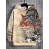 Casual Loose Design Cat Pattern men's Hooded Sweatshirt Fashionable Printed Harajuku Colored Top Street Minimalist men's Hoodies
